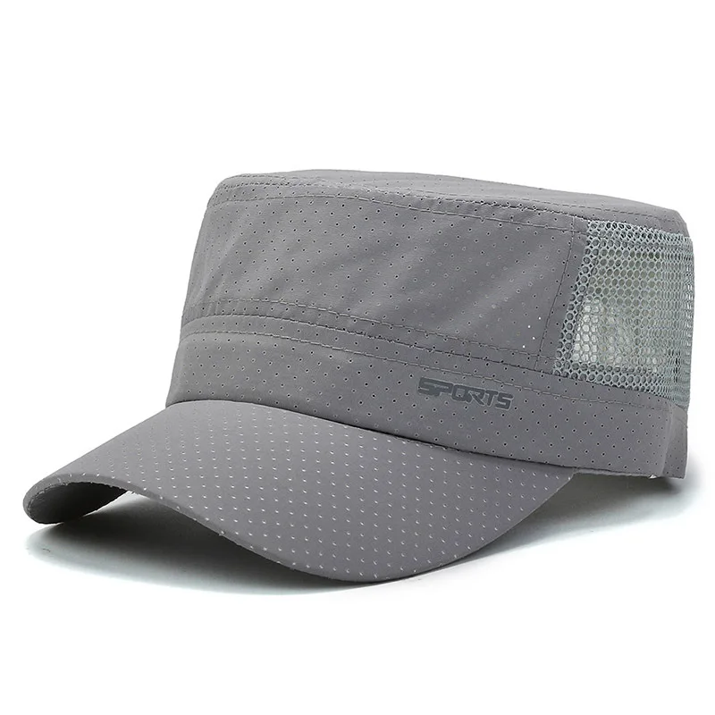 Quick Dry Military Hats For Men Summer Flat Top Baseball Caps Women Outdoor Army Cap Mesh Breathable casquette Militaire