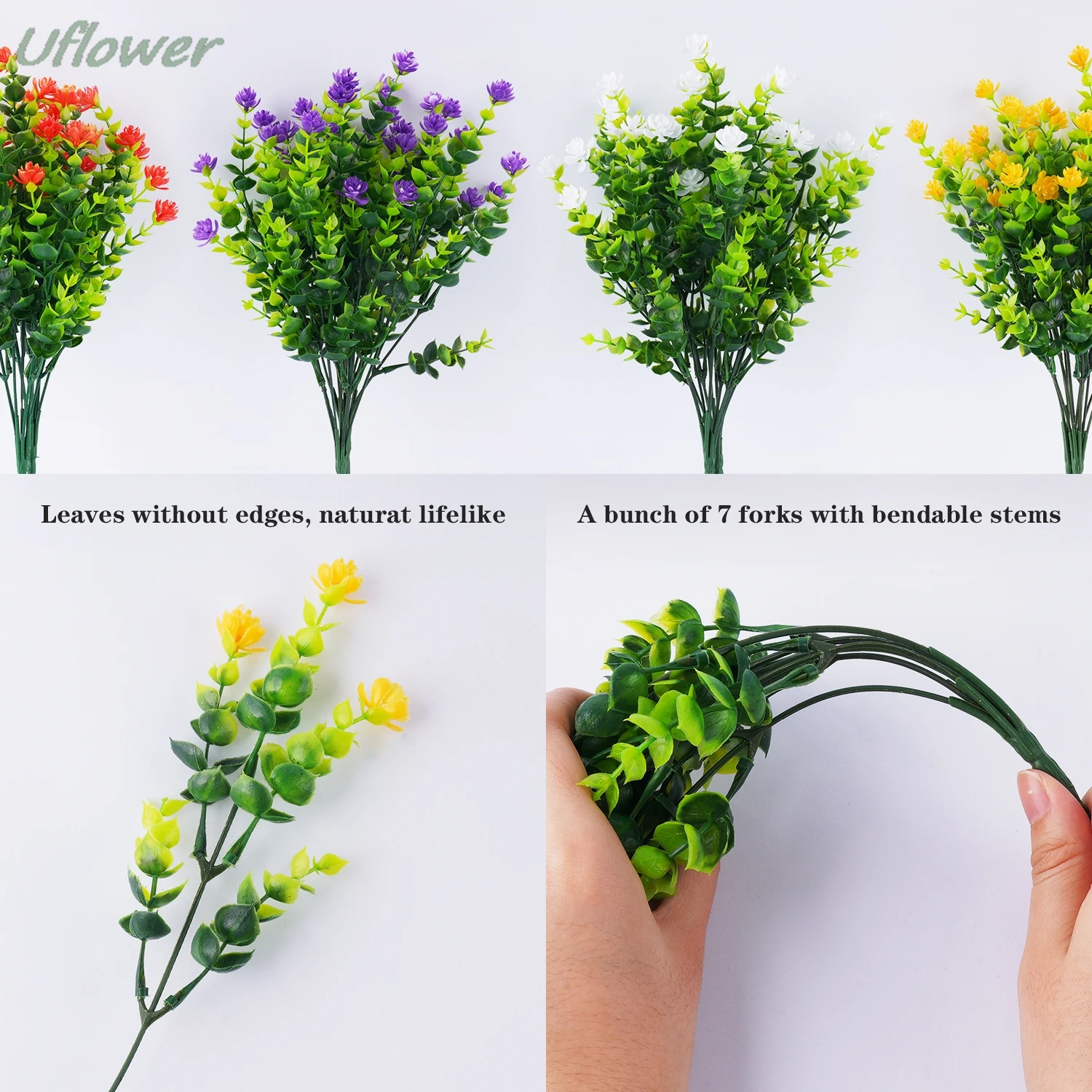 ユーカリの葉が付いた蓮のプラスチック製フラワーブーケ、21輪 - Bonsai Garden Wall のレビューと価格
