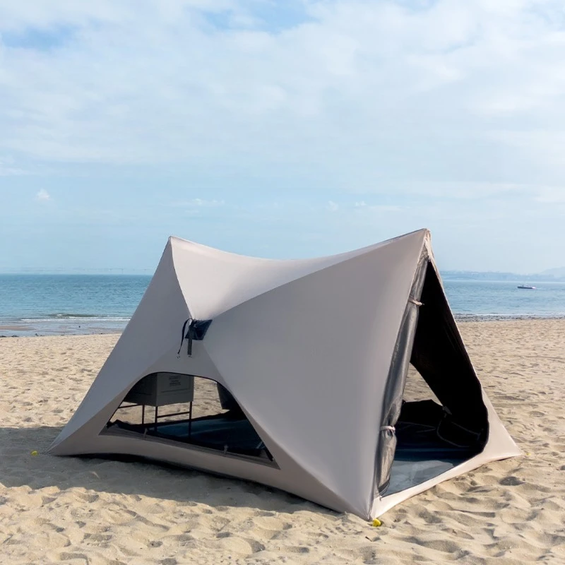 Dreieckige Zelte mit automatischer Öffnung, tragbar, faltbar, atmungsaktiv, Naturwanderung, Campingzelt, Strand, Sonnenschutz, Campingausrüstung