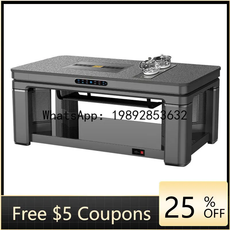 

Z1 Heating Table Adjustable Height Rock Plate Kung Fu Tea Table Living Room Tea Brewing Electric Heater for Home Use