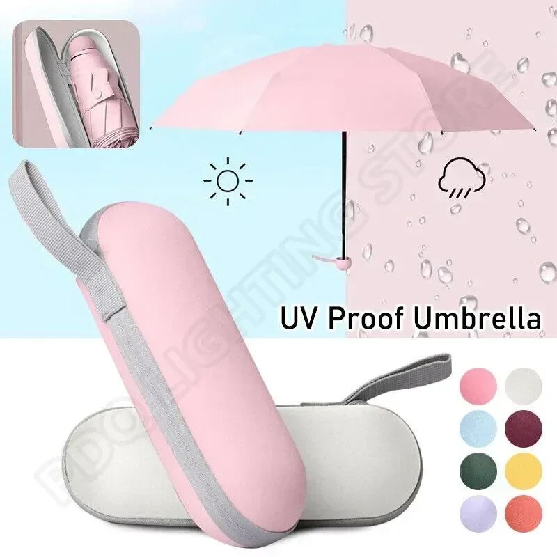 Folding Lightweight Mini Umbrella Rain Women Portable Travel Capsule 5 Folding Women Umbrella Windproof Umbrellas Parasol