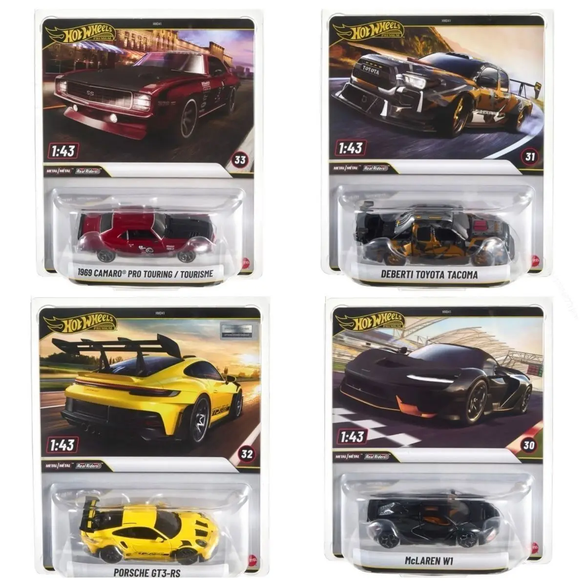 Hot Wheels Premium HMD41-K Toyota Tacoma McLaren W1 Porsche GT3 RS 1969 Camaro Pro 1:43 Diecast Car Model Collector's Gift Toys view 5