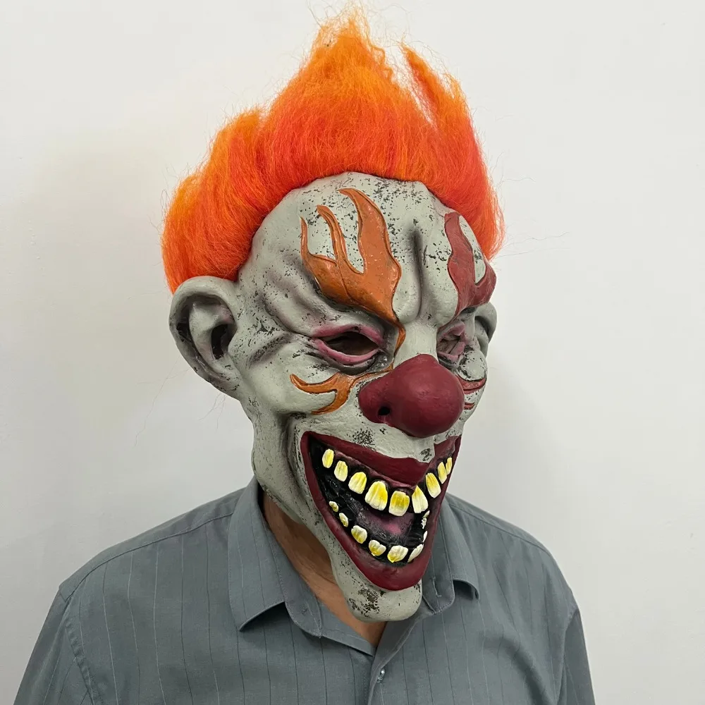 Masque de Clown en Latex pour Adulte, Déguisement de Joker, Effrayant, Maléfique, Drôle, Horreur, Carnaval, Halloween