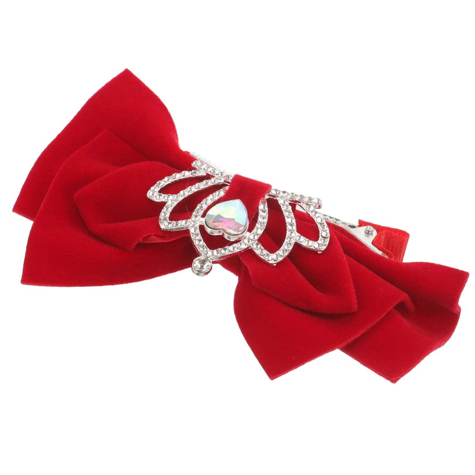 

Little Hair Accessories Birthday Crown Clip Bow Headpiece Claw Red Hairclip