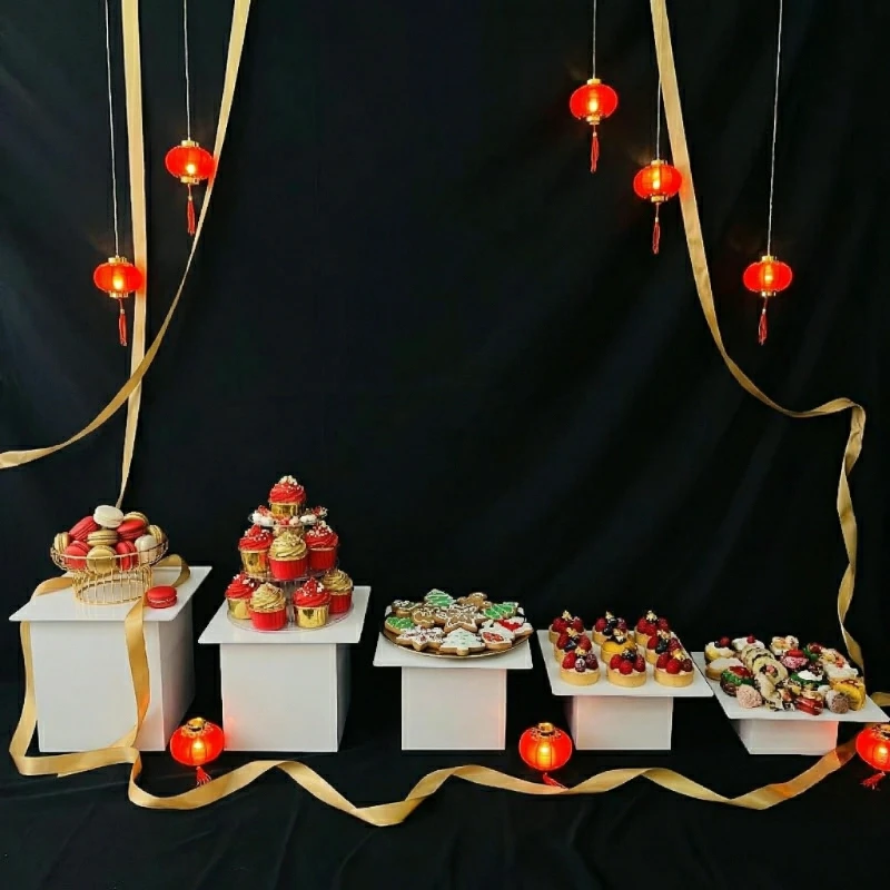 

Romantic Acrylic Dessert Holder And Trays For Buffet Engagement Birthday Baptism Cake Sweet Chocolate Food Drinks Fruits Display