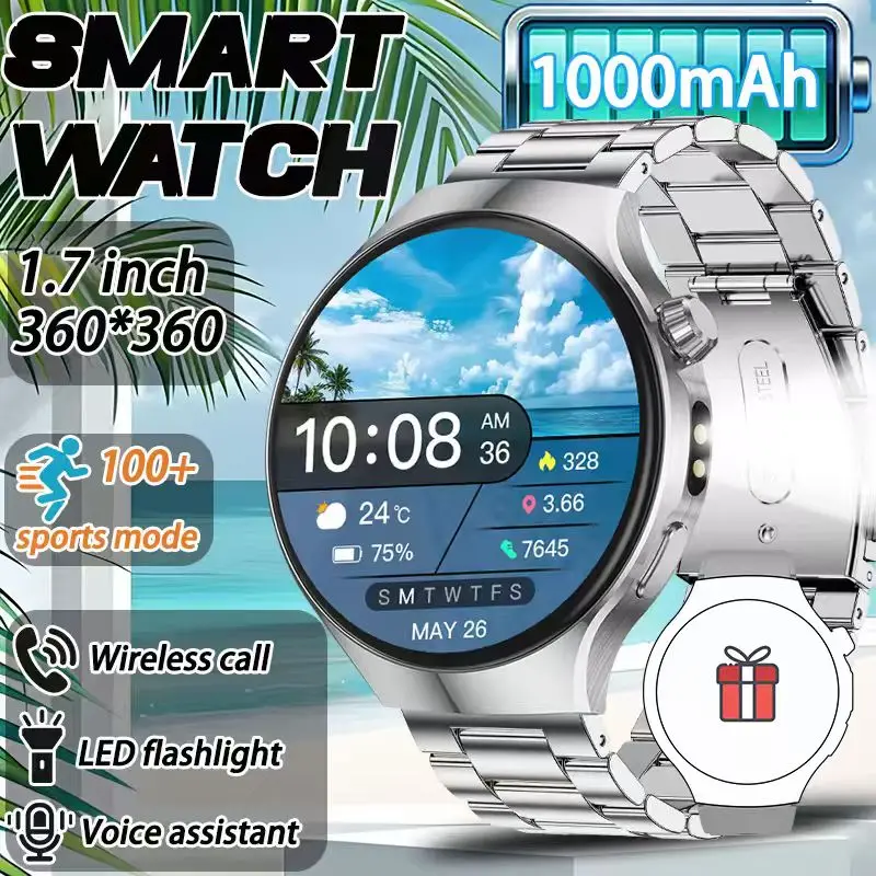 

Новые мужские умные часы, монитор здоровья, Bluetooth-вызовы, аккумулятор 1000 мАч, большой аккумулятор, светодиодный фонарик, умные часы с 100+ спортивными режимами