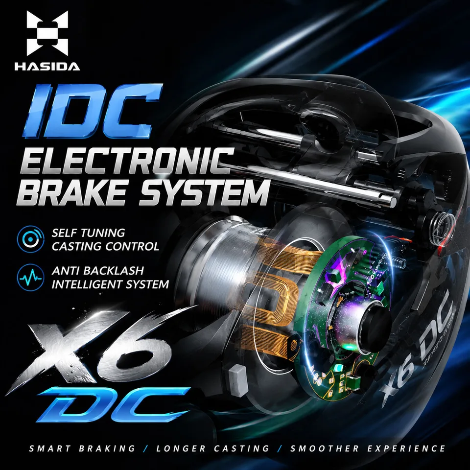 HASIDA X6 DC ベイトキャスティングフィッシングリール IDC