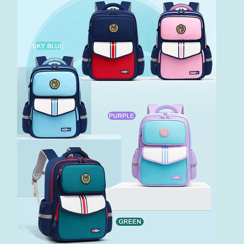 

Elementary School Students Backpack 1-6 Grade School Shoulder Bag 0.5kg light weight children School Bag Reflection Kids Bags