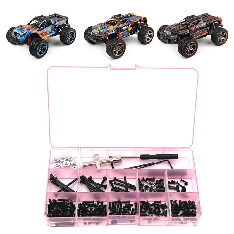 

WLtoys 104016 104018 104019 1/10 запасные части для радиоуправляемых автомобилей, комплекты коробок с целыми винтами M2 M2,5 M3 M4, гайка, шестигранный ключ, шариковый винт
