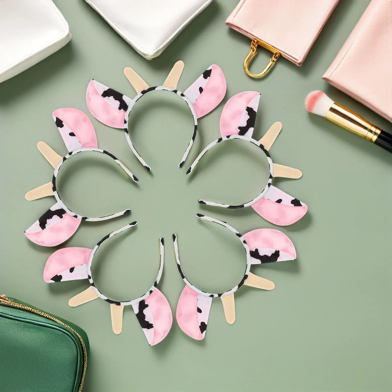 

5Pcs Cow Ear Horn Headband Cartoon Farm Animal Headwear Animal Costume Accessories Carnivals Festival Birthday Party