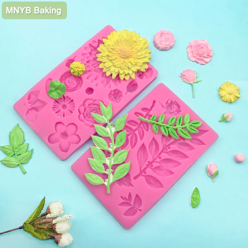 

Chocolate Fondant Silicone Mould Leaf Flower Chrysanthem Cake Dessert Decoration Baking Candy Mold Fun Creative Kitchen DIY Tool