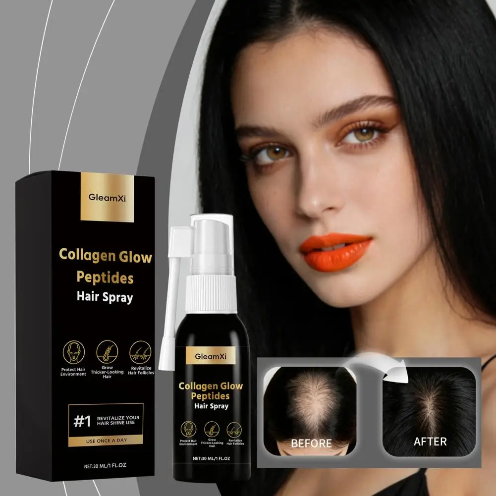Collagen Glow Peptides Hair Spray Gentle Formula Hydrates Softens Hair Boosts Shine Manageability Daily External Care