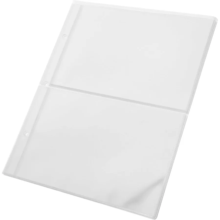 10 Blatt Binder Currey-Hüllen für Sammler, 2 Taschen, durchsichtige Kunststoff-Currey-Seiten für Drei-Ring-Nachfüllbinderseiten für Rechnungen