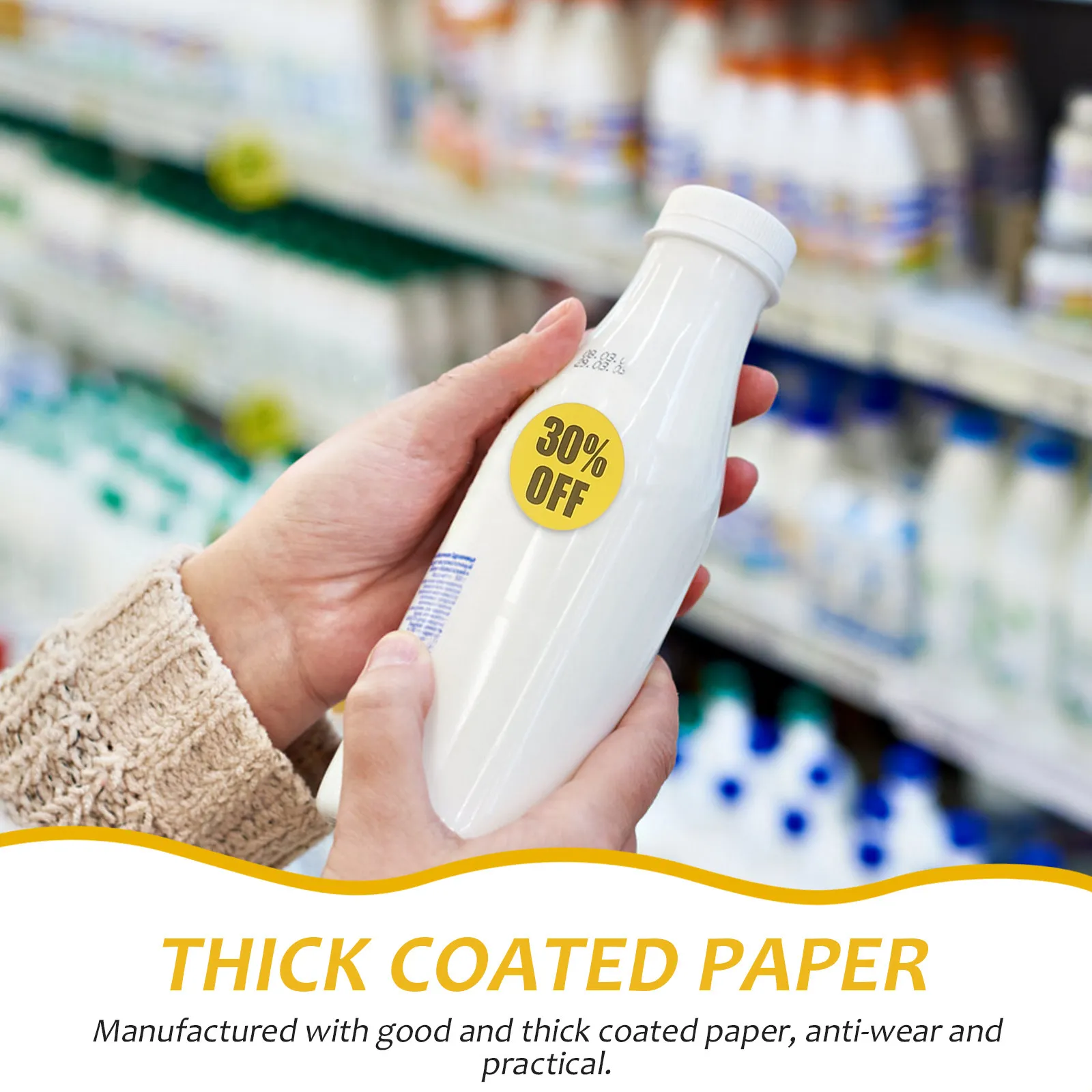 

3 рулона наклеек для розничных магазинов и супермаркетов: круглые стираемые этикетки, самоклеящиеся ценники, наклейки со скидкой в проценты