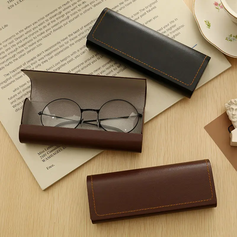 

1PC Vintage Simple Eyeglass Case Men Women Portable Sunglasses Storage Box PU Leather Glasses Holder for Travel and Everyday Use