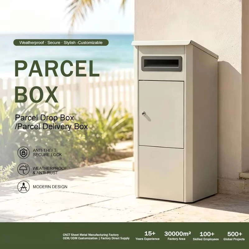 Home Large Package Waterproof Rustproof Anti-Theft Metal Steel Free Standing Wall Mount Outdoor Smart Parcel Delivery Drop Box
