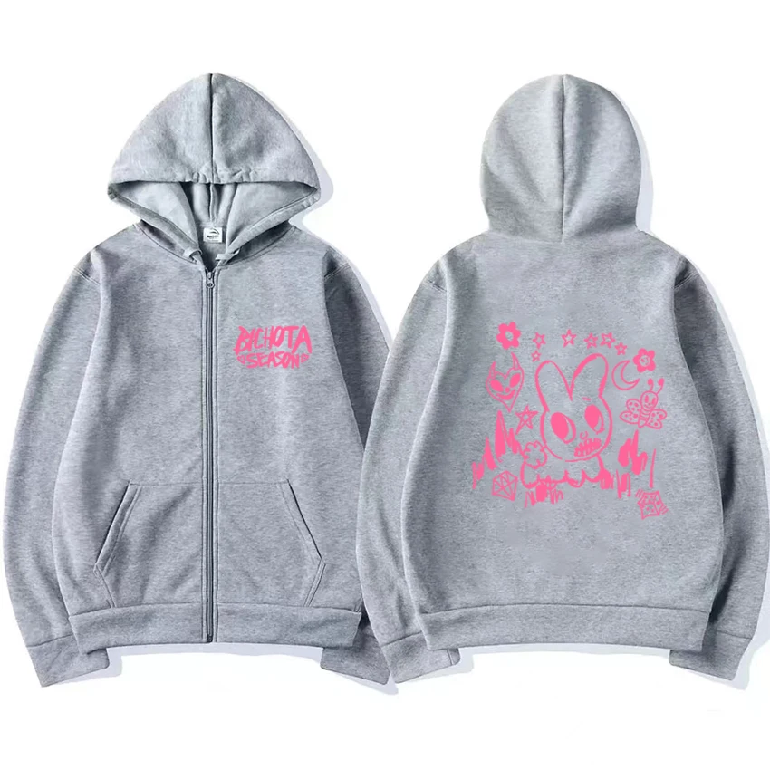 Hot Sale Karol G Muziekalbum Graphics Roze Rits Hoodie Jasje Mannen Vrouwen Mode Y 2K Sweatshirt Unisex Fleece Pullovers Jas