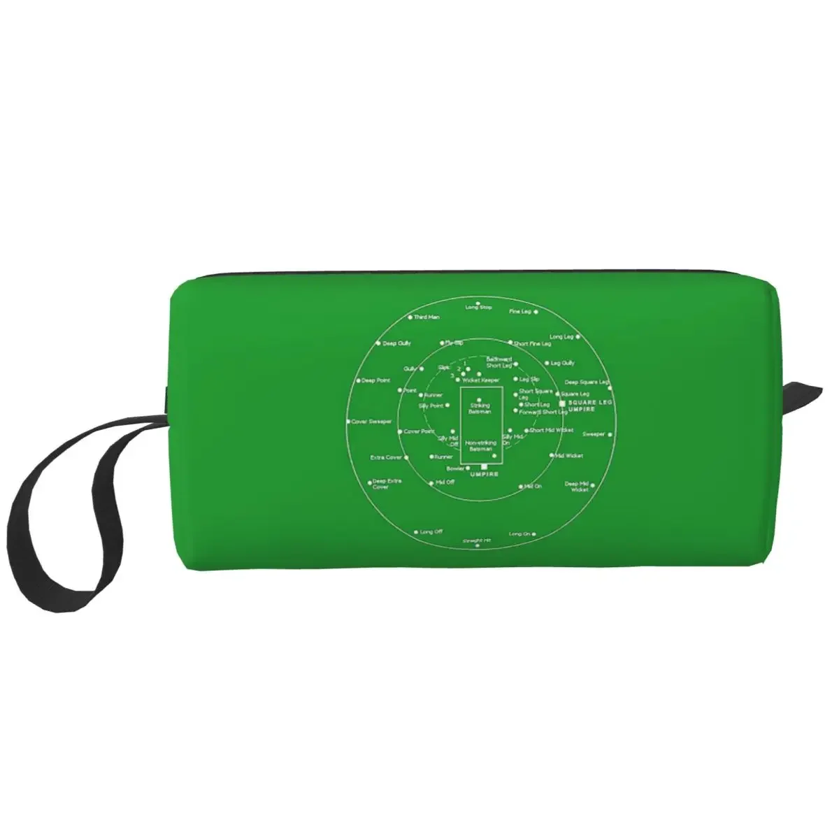 Cricket Pitch Positions- Fielding Positions Diagram Makeup Bag  Toiletry Cosmetic Bag for Women Beauty Travel Pencil Case