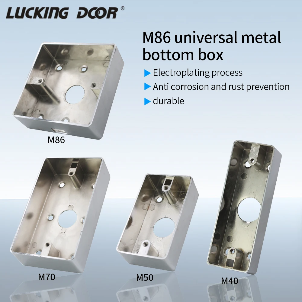 Metal 70/86 Type Surface Wall Mounted Socket Switch Bottom Wiring Box General Junction Box for Access Control Entry Exit Button