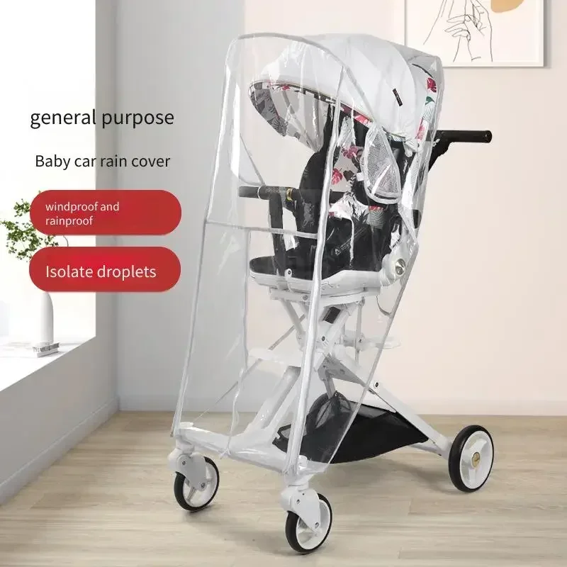 Transparent Stroller Protective Canopy Waterproof Wind Resistant Universal Fit Accessory For Outside Journey Wet Weather Use
