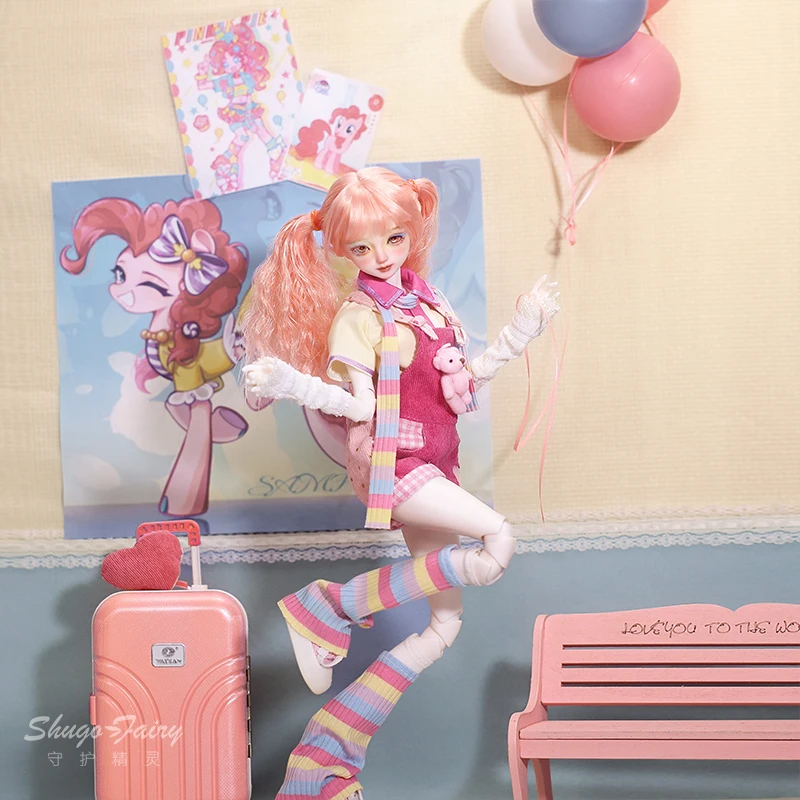 정통 4포인트 Bjd 인형 소녀의 4중주 캔디 클라우드 송 봄 여행 활력 소녀 모던 스타일 도파민 라이트 컬러 시리즈
