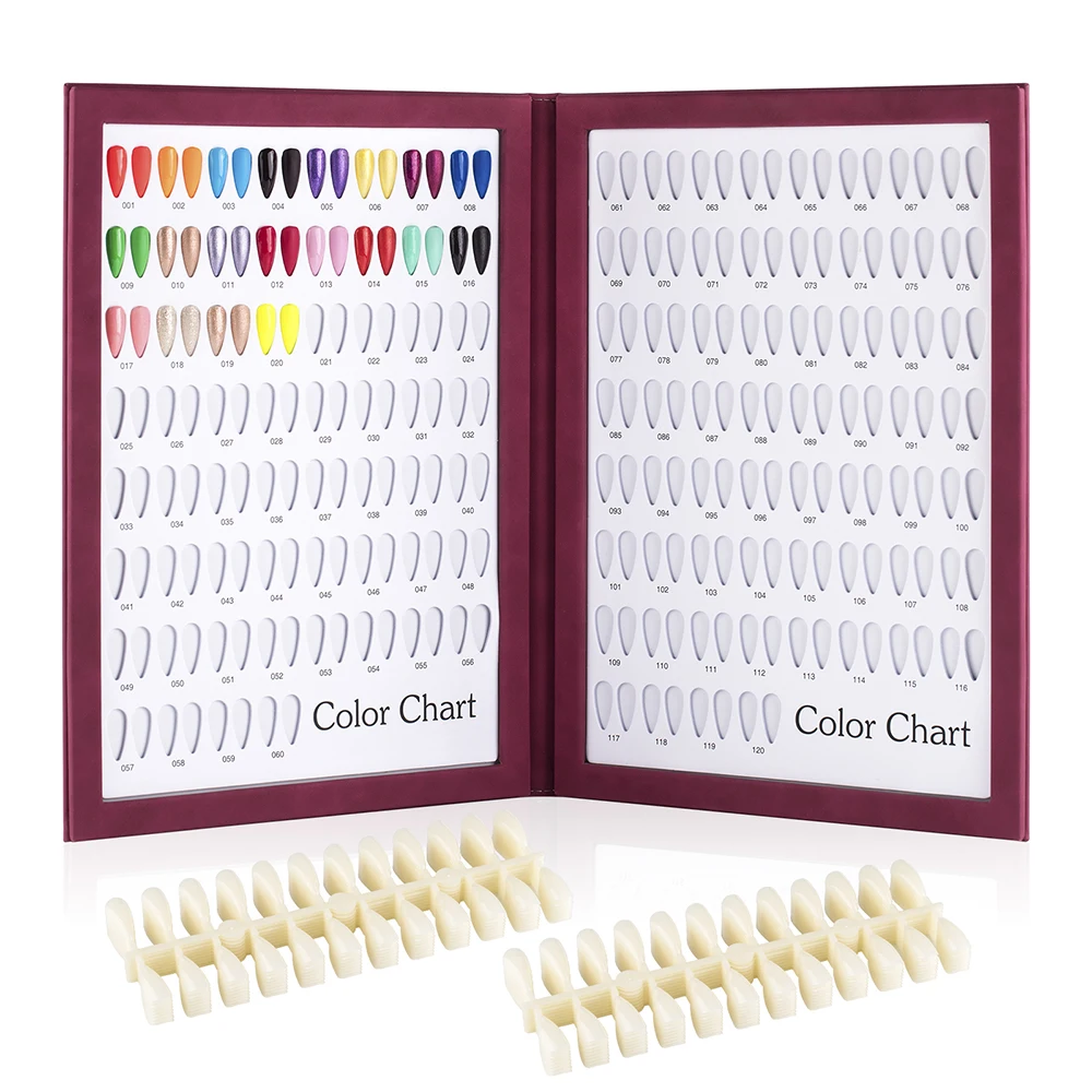 TP 120colors Nail Tips Display Book DIY Nail Art Showing Shelf Gel Nail Polish Color Card Chart Painting Dedicated Display Board