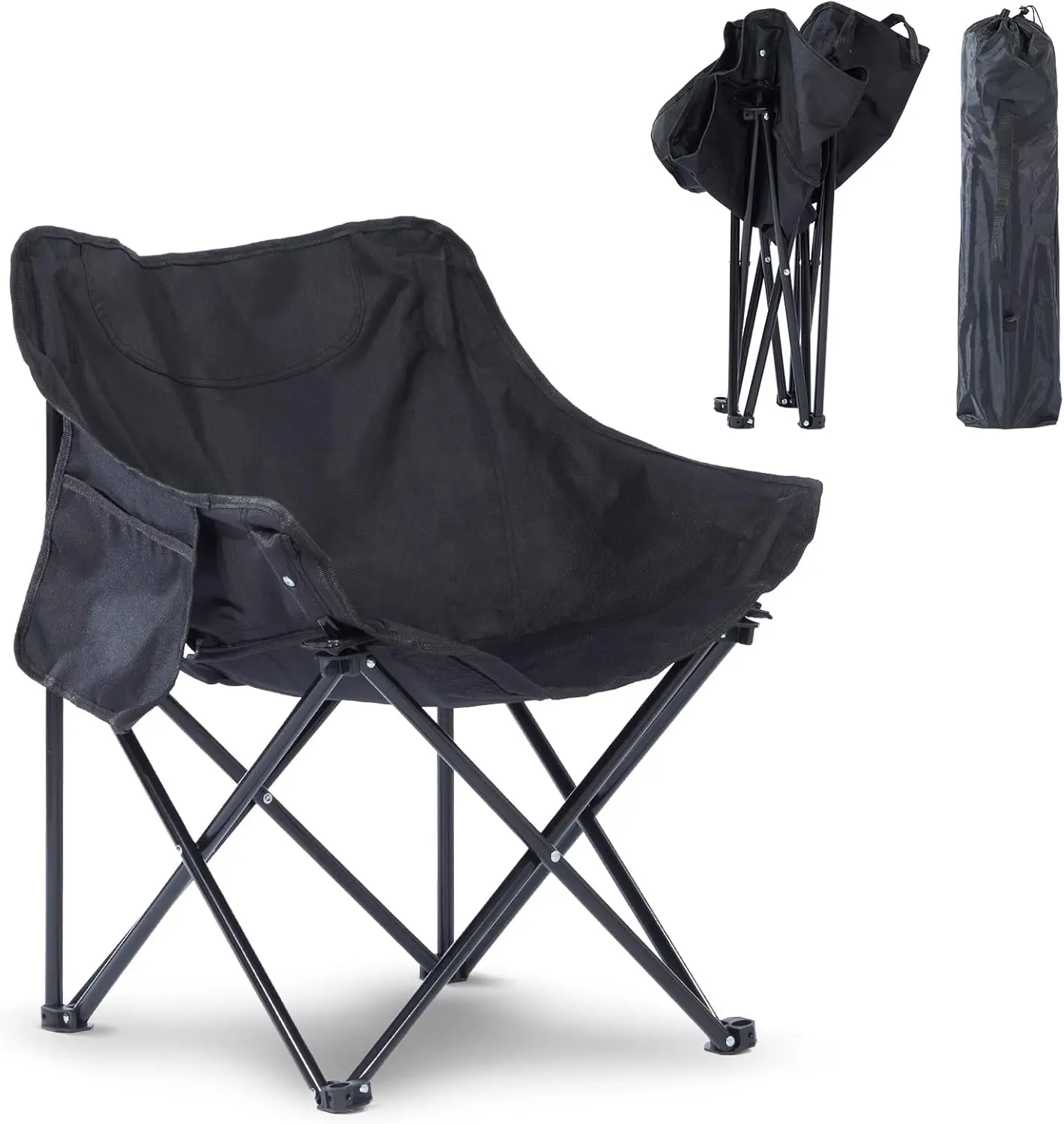 Tragbarer Klappstuhl, tragbarer Stuhl mit Tragetasche, Stühle für Erwachsene, Tragstuhl für Camping, Tailgating, Strand und Sport, 220 Pfund Tragkraft