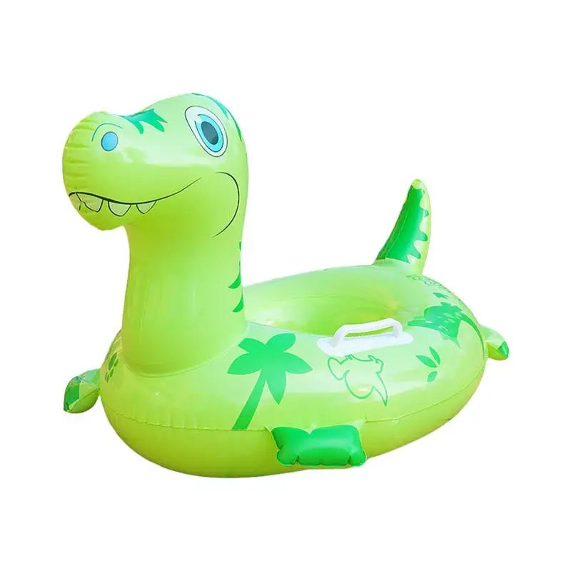 

Children's Swim Rings Pool Tube Rings Cartoon Dinosaur Inflatable Floaties Thick PVC Double Handle Easy Inflation & Deflation