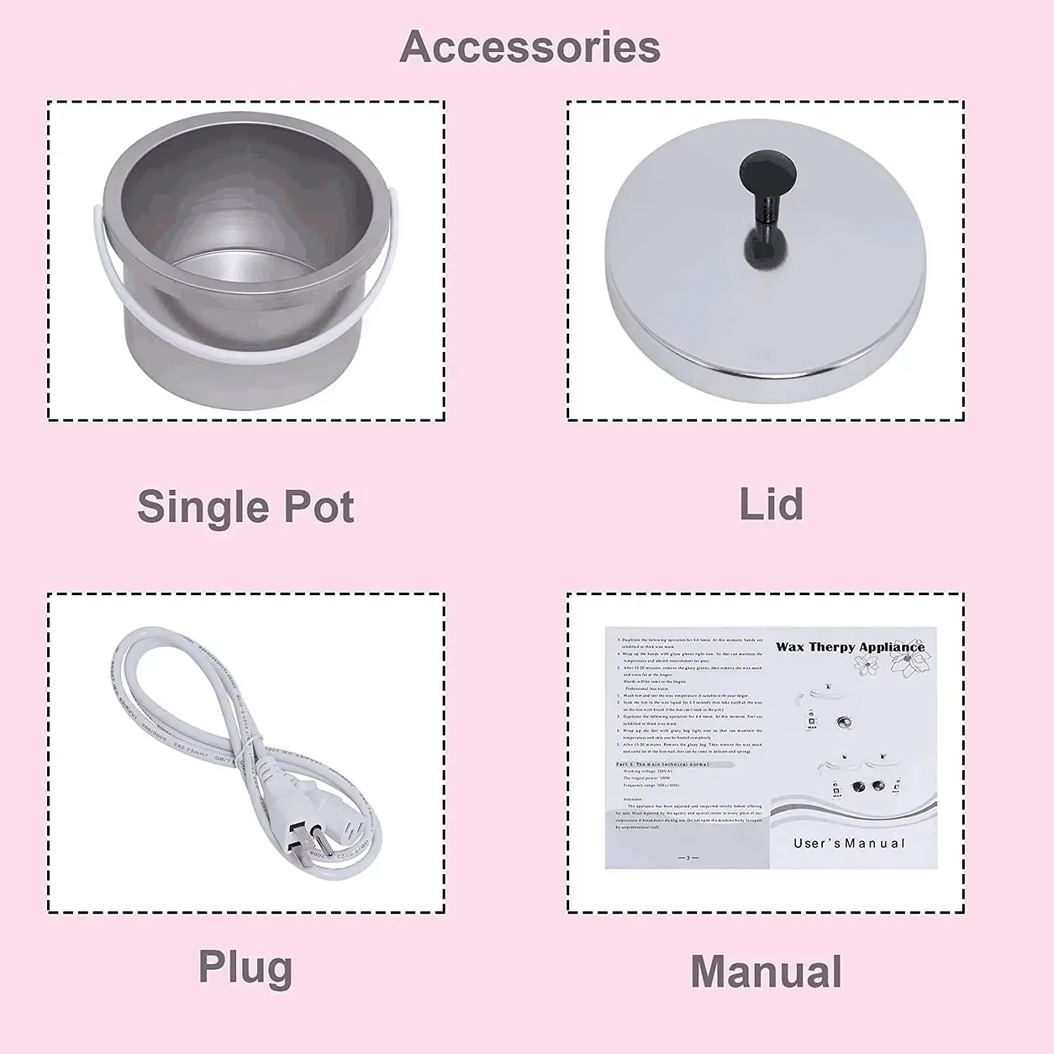 Professional Electric Wax Heater - Single Pot Hair Removal System for Face & Body - Adjustable Temperature Wax Warmer Machine