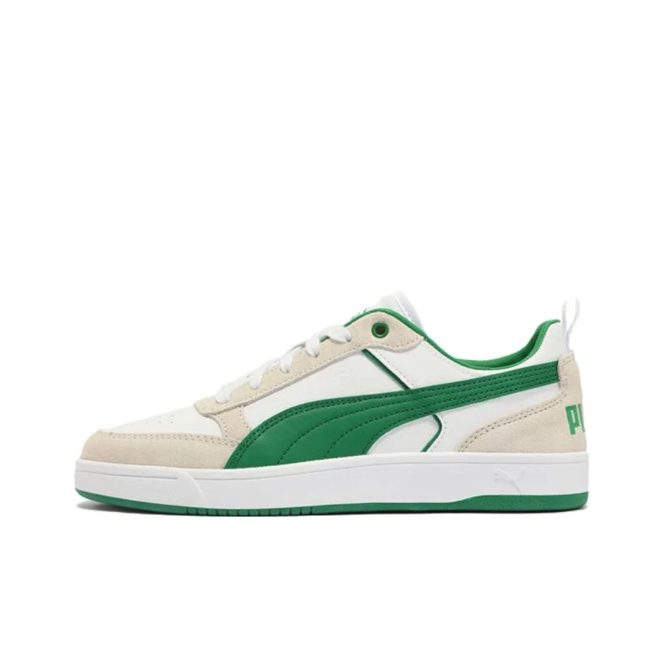 PUMA DRIBBLE Fashion Trend Abrasion Resistant Low top Skateboard Shoes Unisex White Green 401057-01