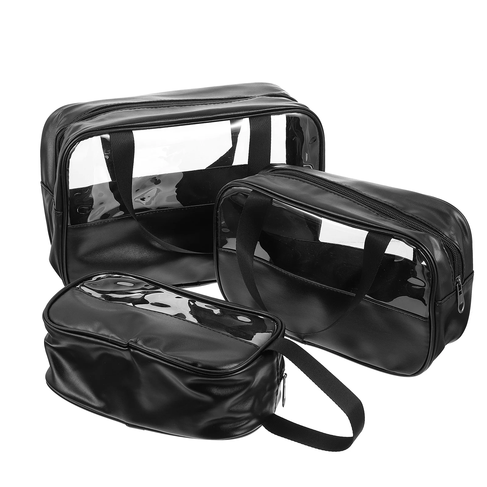 3Pcs Durable Waterproof Toiletry Bag Travel Organizer Storage Wash Bag Transparent Lightweight Practical