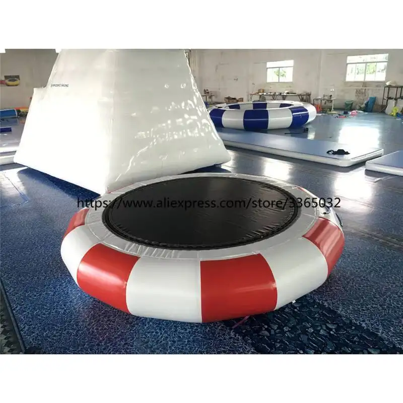 Trampoline gonflable personnalisé de saut d'eau de 3M de diamètre, jeux de Trampoline de parc aquatique flottant à vendre