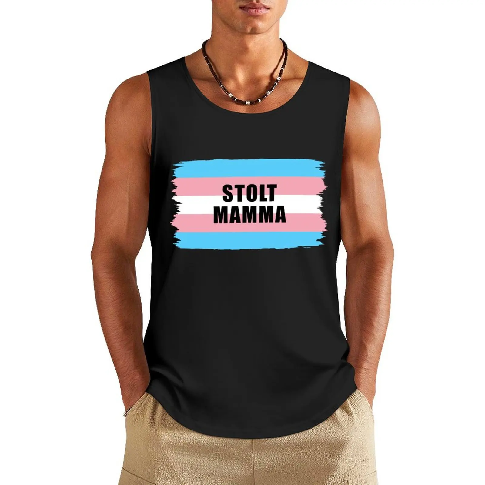 

Trans fáni - Stolt mamma Tank Top Male clothes running shirt underwear t-shirt gym man gym wear men