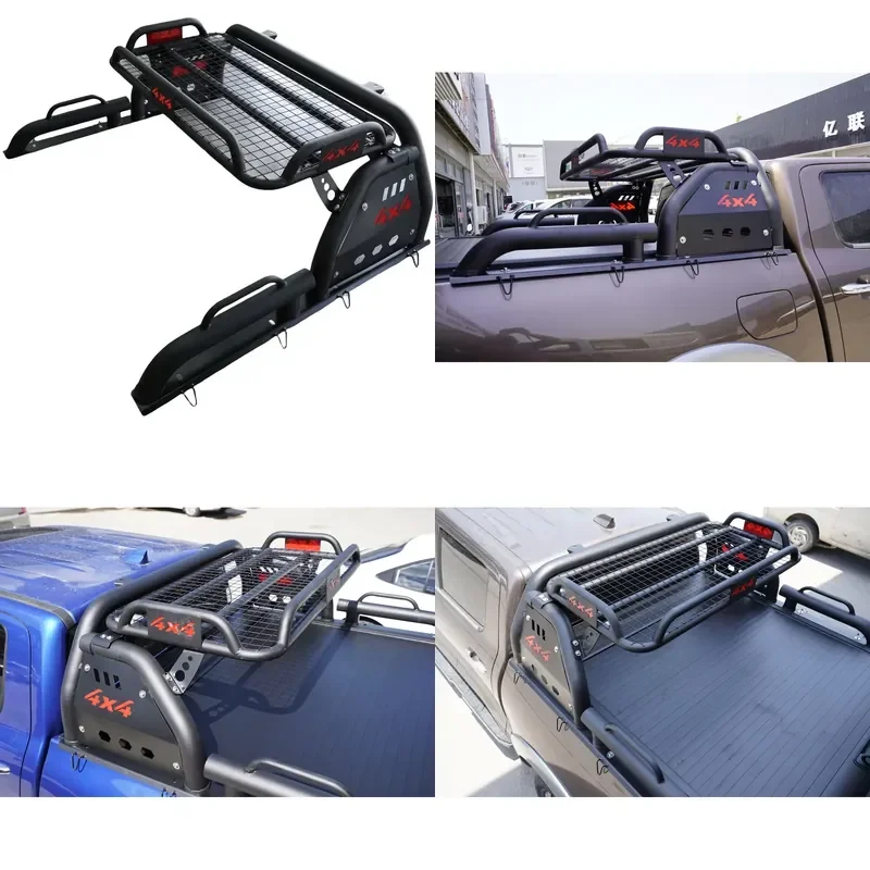 for Tacoma Ranger Great Wall Poer Cannon Wing Dmax Navara L200 Car Exterior Accessories with Basket Steel Roller Sports Rod