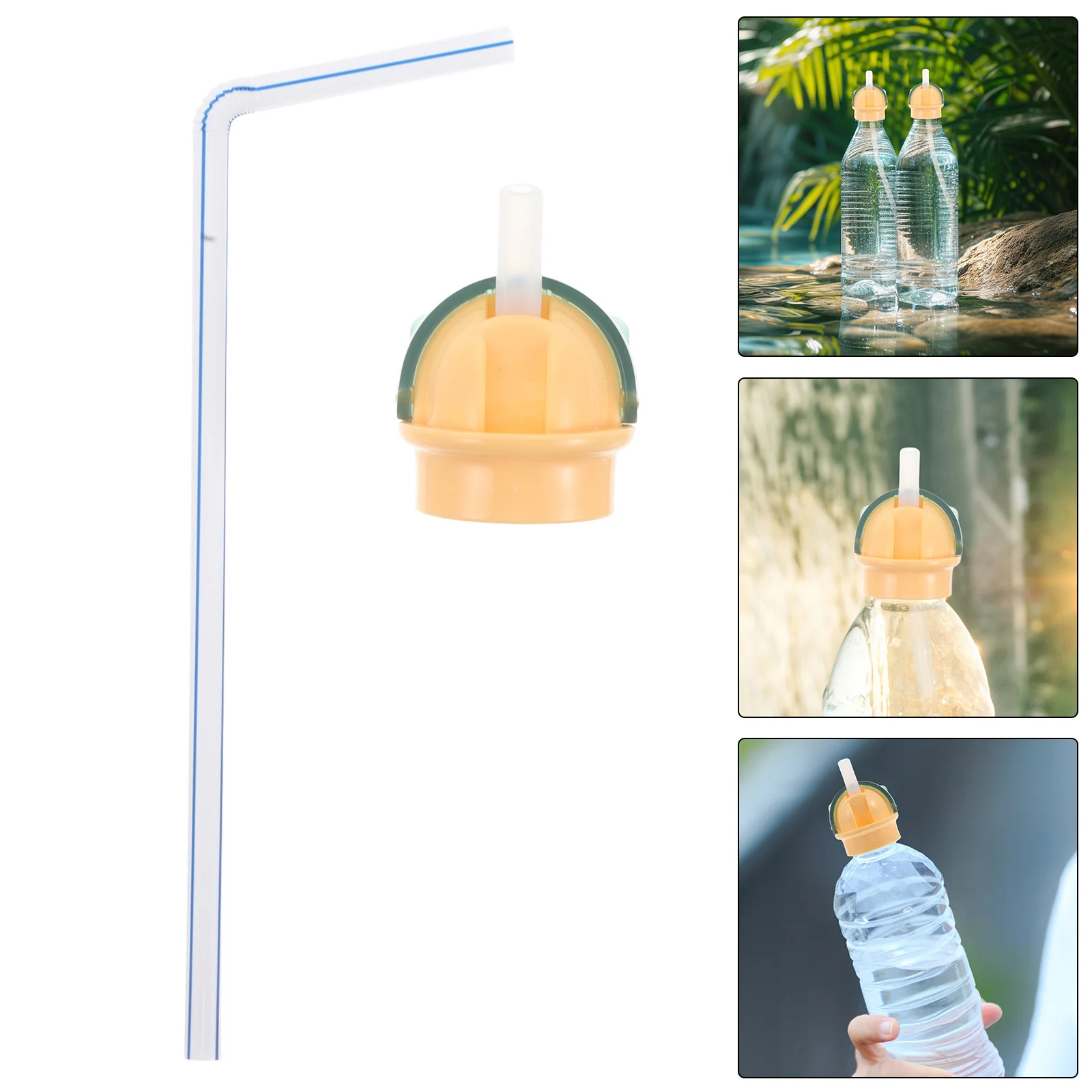 

Toddler Water Bottle Straw Lid Reusable Spillproof Straw Cap Convenient Bottle Adapter Safe Antichoking for Travel