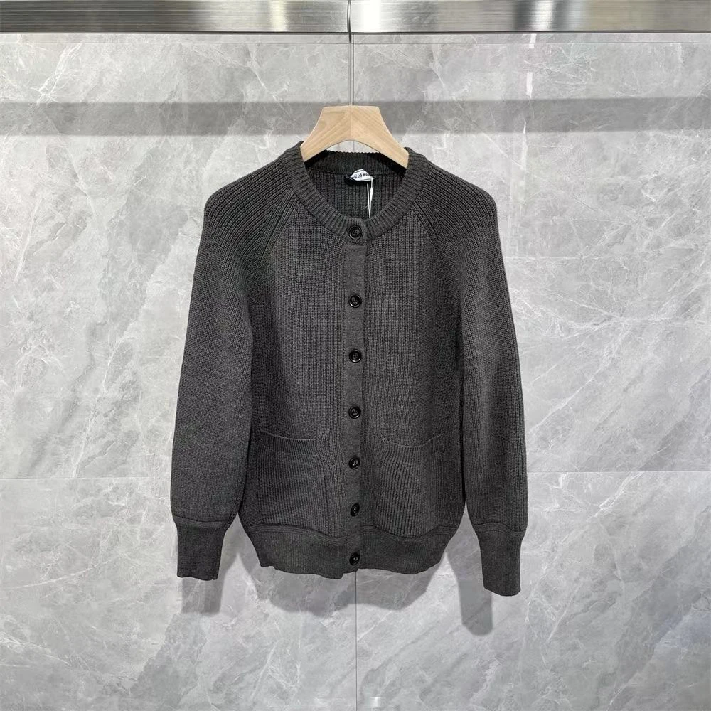 Trendy Men's Knitwear round Neck Sweater Cardigan Coat Thick Yarn Simple Style Autumn New Arrival Vintage Casual Polyester Fiber