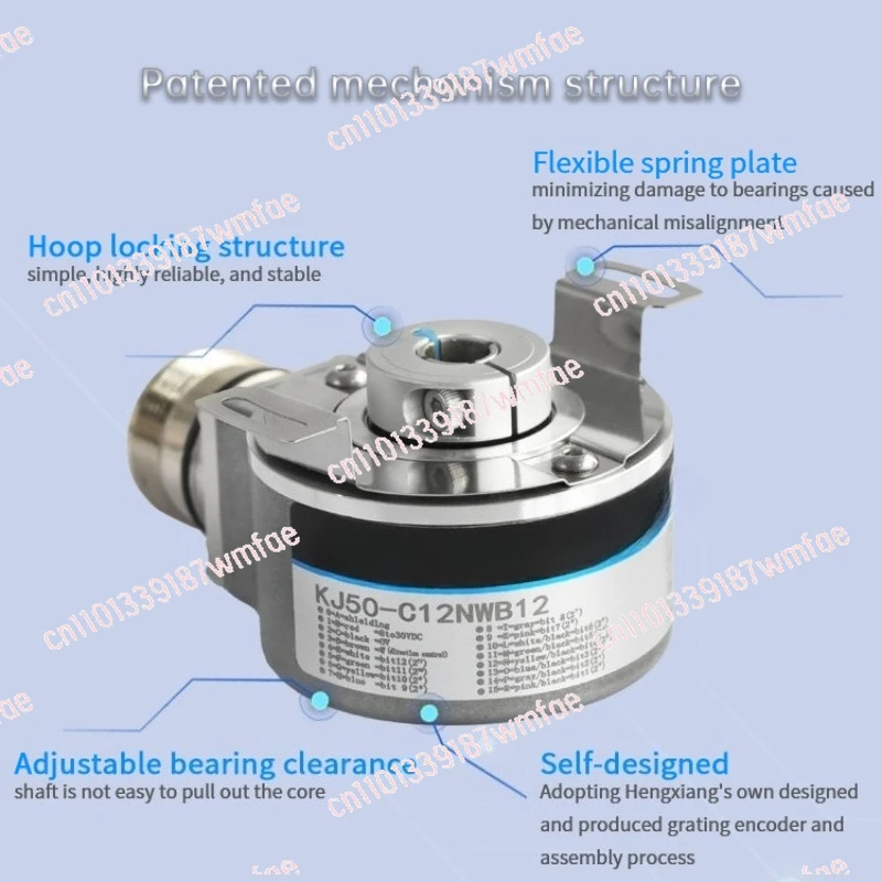External Speed Sensor KJ50 Absolute Encoder 51mm Outer Diameter Hollow Shaft 8-15mm IP65 DC5V-30V Position Sensor