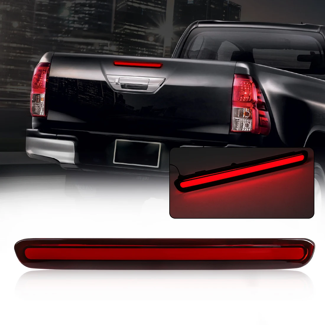 

Для Toyota Hilux Revo 2015 2016 2017 2018 2019 2020 автомобильные аксессуары задний фонарь дополнительный стоп-сигнал указатели поворота 12 В