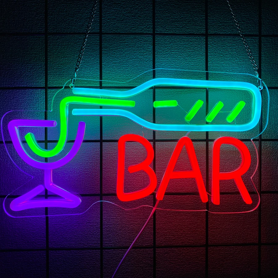 علامة النيون من سلسلة البار لديكور الحائط، لافتة مضيئة للحفلات، ديكور كهف الرجل، بار البيرة، النادي، المطعم، أفضل الهدايا للأصدقاء