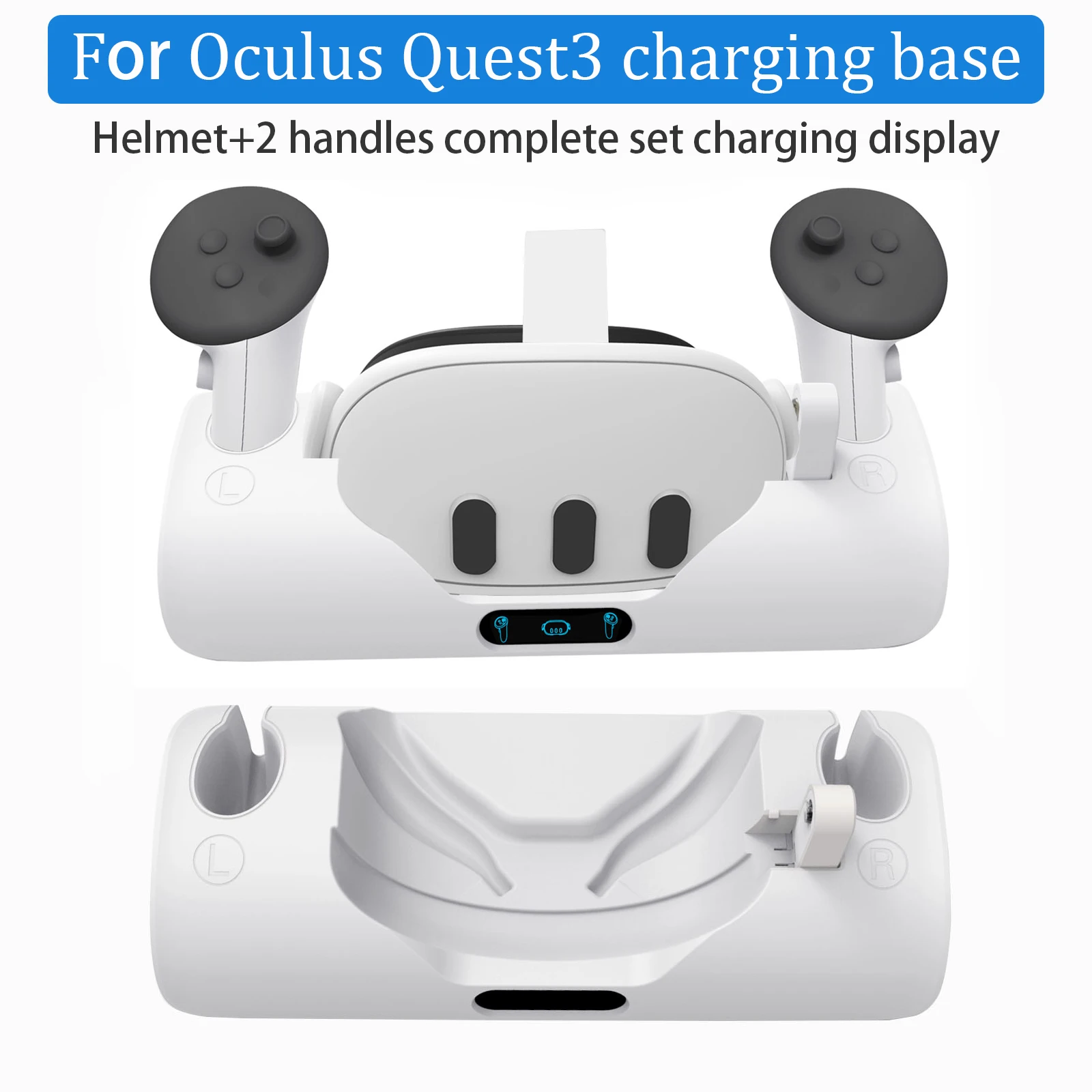 

FOR Oculus Quest3 charging base with display light VR helmet and handle controler charger for Meta Quest3 handle charging dock