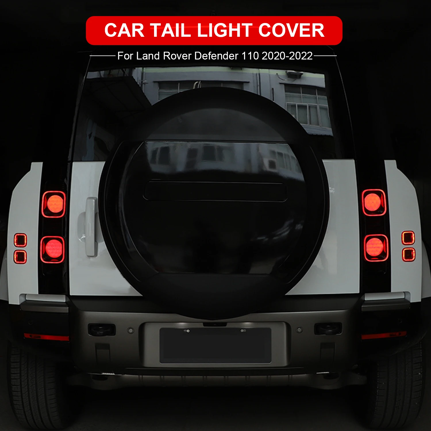 Car Tail Light Cover Brake Light Wide Indicator Cover Rear Lamp Hoods Guards Trim For Land Rover Defender 90 110 2020 2021 2022