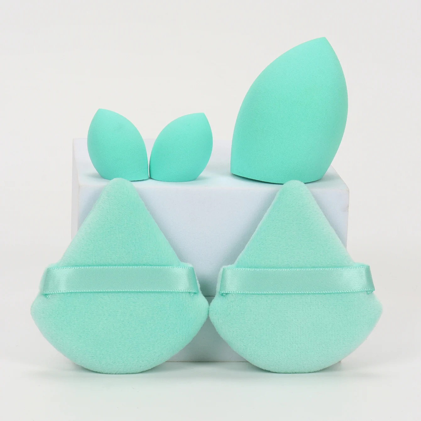 Juego de esponjas de maquillaje profesional de 5 piezas: herramientas suaves y multiusos para una aplicación perfecta de base, polvo y colorete