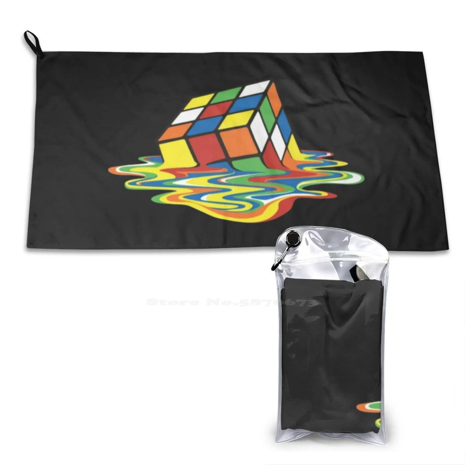 Meltingcube 3D Print Towel Sport Soft Towel Speedcubing Colorful E4 Combination Licensed Speedsolving Sheldon Spill Pool Nerdy