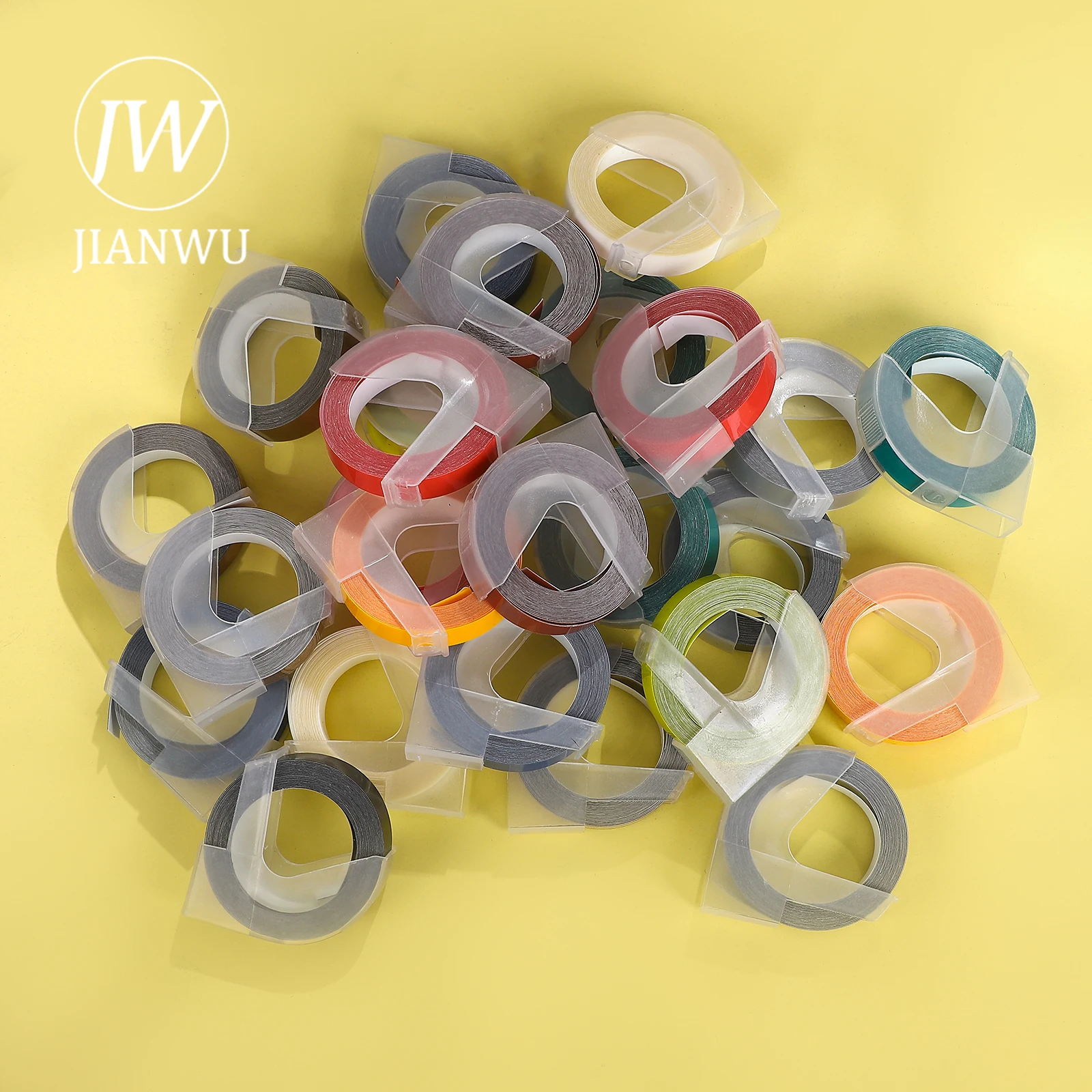 JIANWU Mini Manual Label Embossed Tape Printer Label Maker Material Decor Stamp Creative DIY Journal Student Supplies Stationery