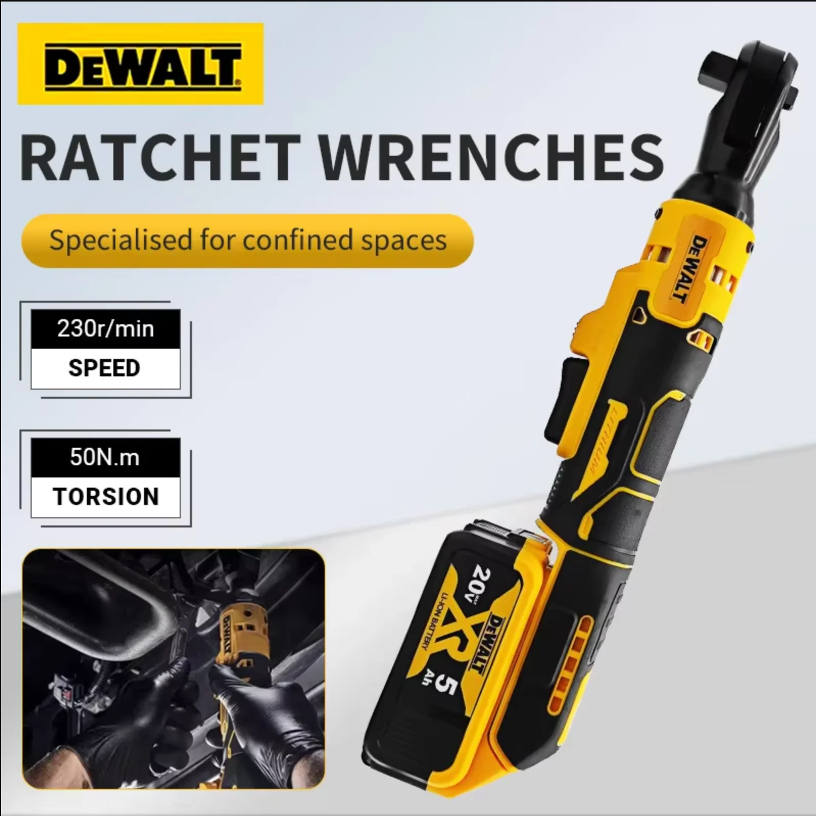 

Бесщеточный литий-ионный гайковерт DEWALT 20V с удлиненным угловым приводом для авторемонта
