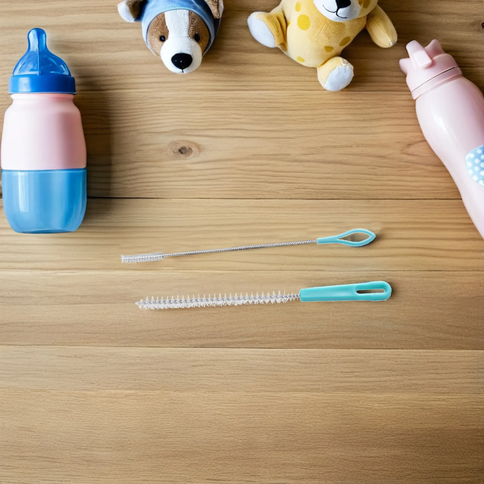 2Pcs Household Straw Cleaner Brush Long Flexible Bristle Lotus Root Hole Cleaner Bottle Tube Kettle Spout Cleaning Brush Kit