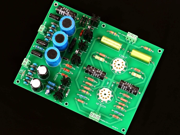 WE420A/5755 + 12AU7สูญญากาศหลอด Preamplifier สเตอริโอ HiFi สำเร็จรูป Pre-Amp Board