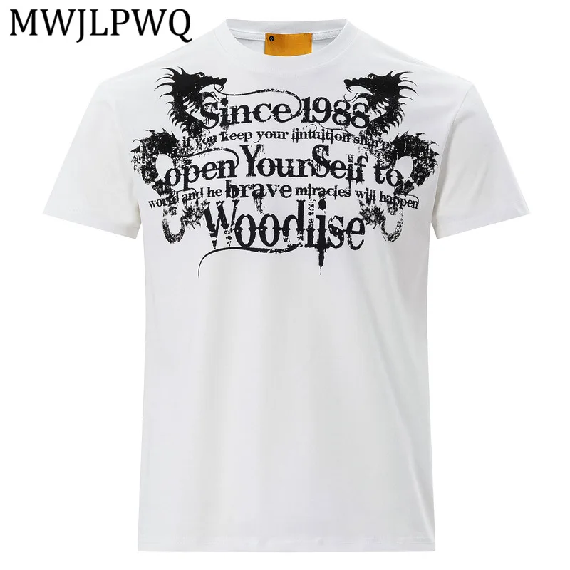 

MWJLPWQ Street Style Gothic Letter T-Shirt Regular Shoulder Short-Sleeve Men's Summer American Street Style Top For Summer 15393