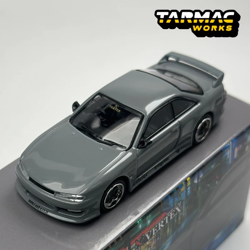 طراز سيارة Tarmac Works 1:64 TW VERTEX Silvia S14 من خليط معدني باللون الرمادي #3