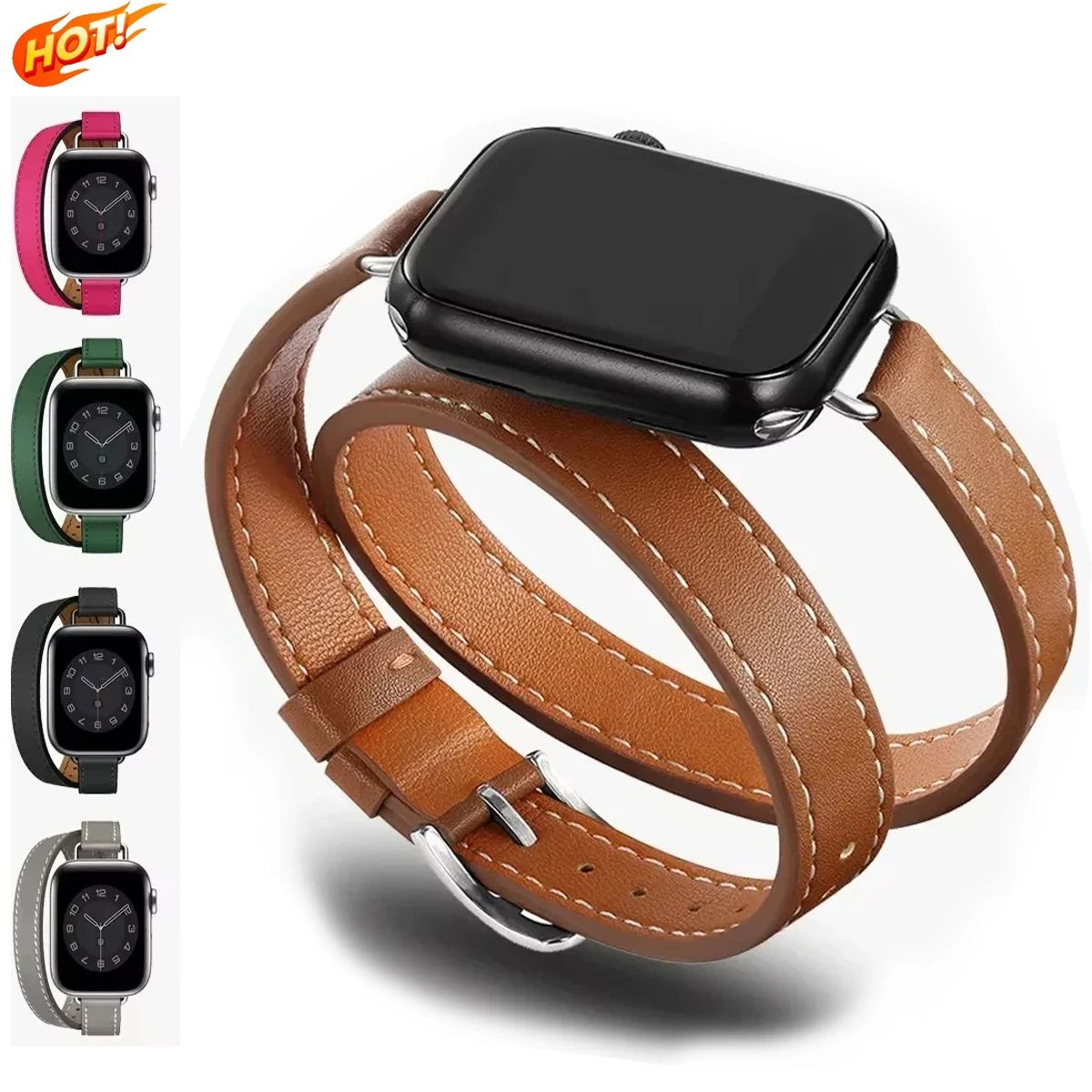 Lederarmband für Apple Watch Band 46/42 mm 49 mm 45 mm 41 mm 40 mm 44 mm Correa für IWatch Serie 10 9 8 7 6 SE 5 4 Ultra 2 Armband